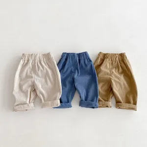 1-5Y Autumn Kids Pants Fashion Corduroy Boys Pants 3 Colors  Boys Trousers Daily Kids Outfit