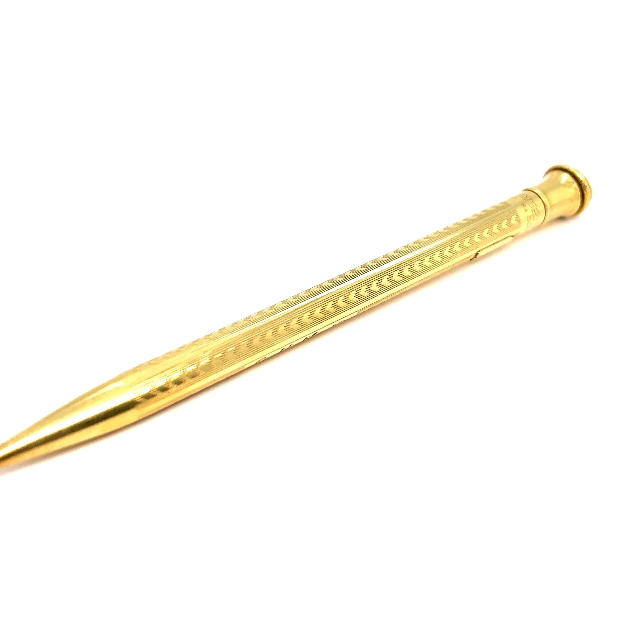 Art Deco 18 Karat Solid Yellow Gold Wahl Eversharp Mechanical Pencil