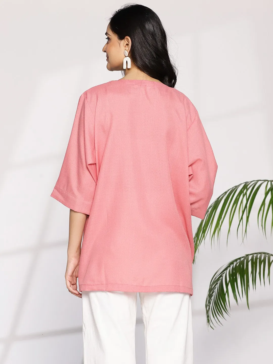 Blush CottonSlub CasualTop