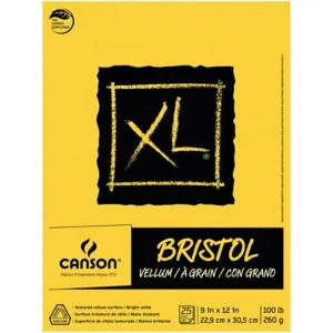 Canson XL Bristol Pad Tapebound Vellum 9in x 12in 25 Sheets