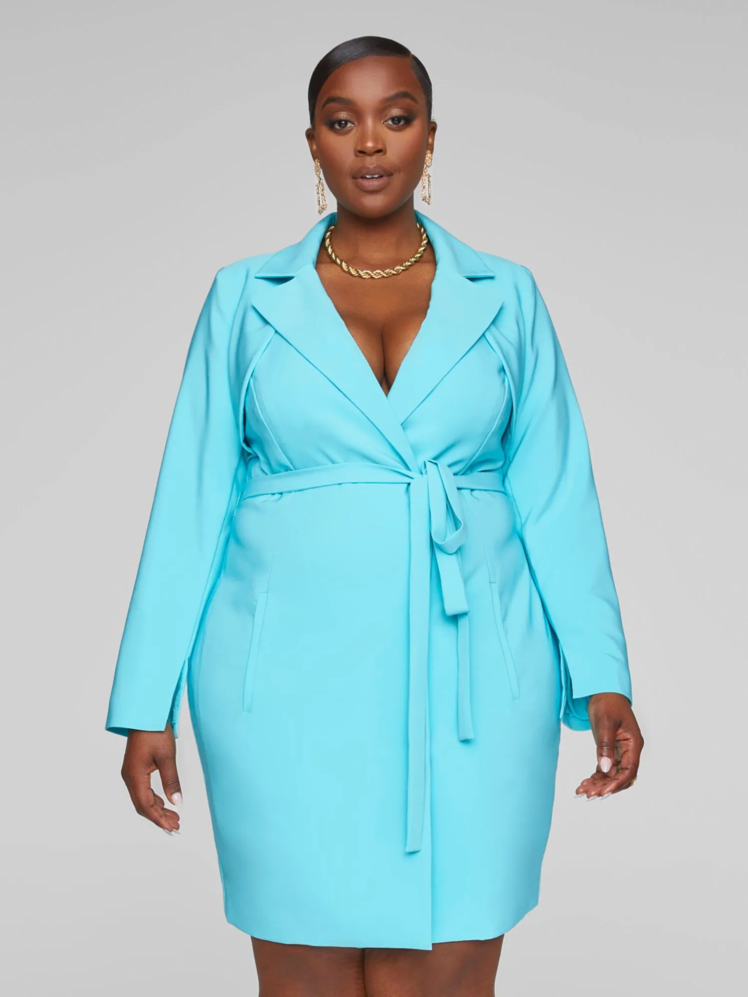 Clarice Tie Waist Blazer Dress