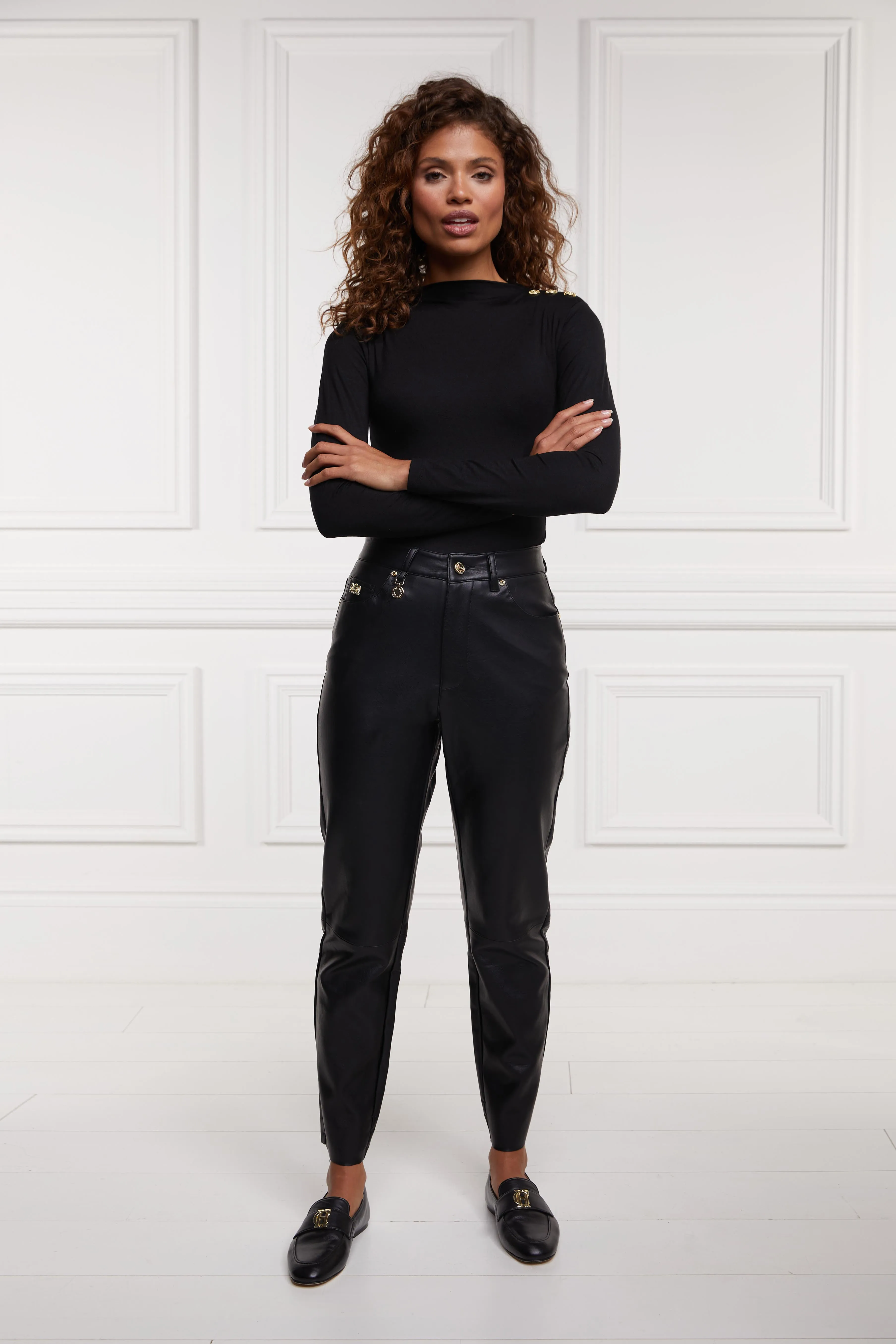 Dunwick Faux Leather Pant (Black)