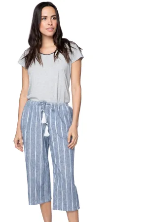 Linen Blend Crop Beach Pant