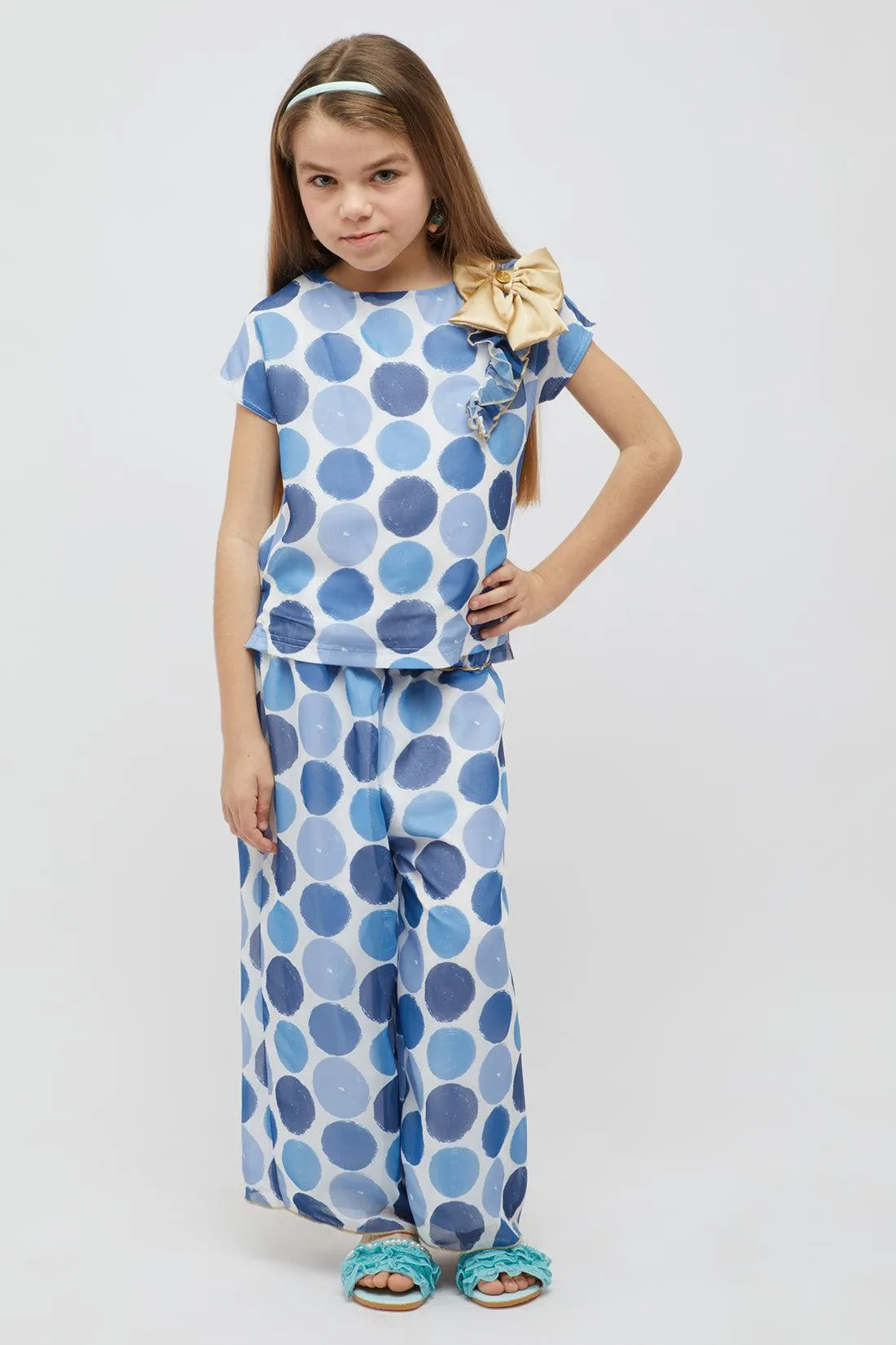 One Friday Printed Blue Culotte