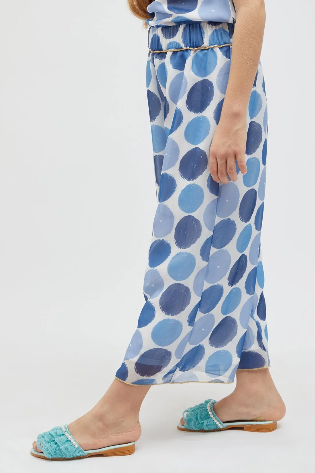 One Friday Printed Blue Culotte