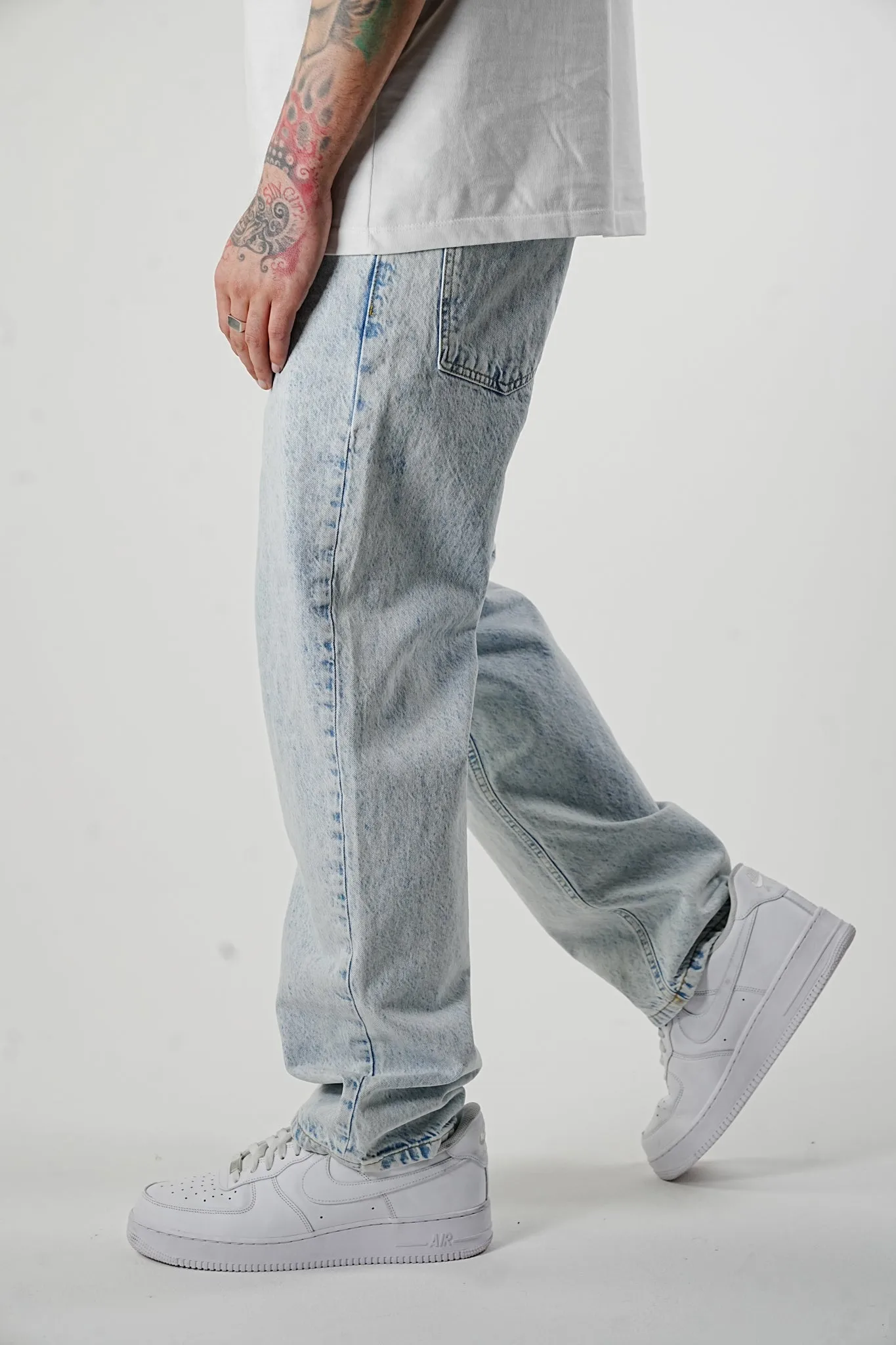 Premium Wide Fit Vintage Light Blue Jeans