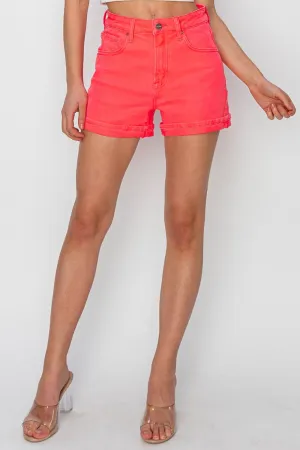 RISEN Full Size High Rise Cuffed Denim Shorts