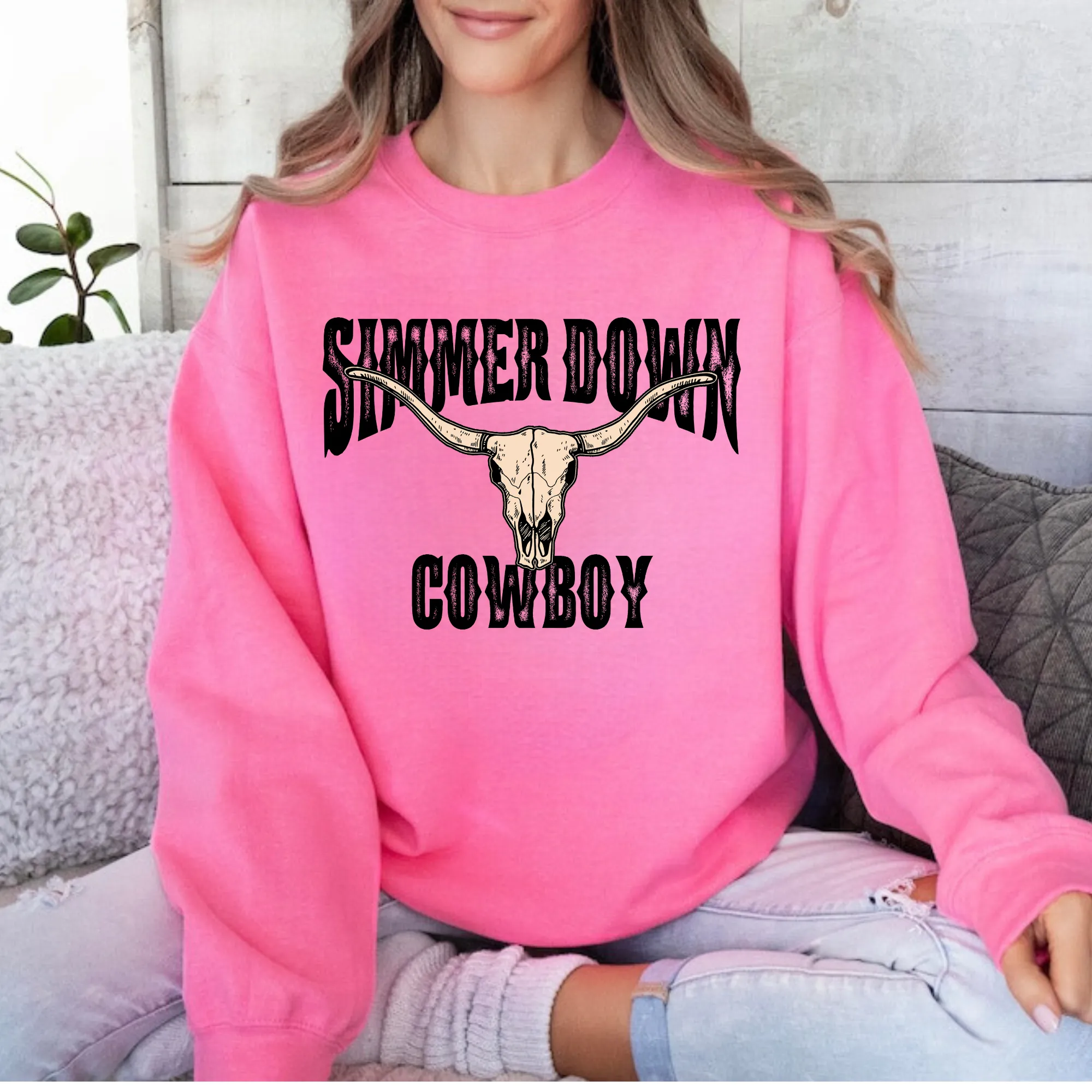 Simmer Down Cowboy Crewneck Sweatshirt