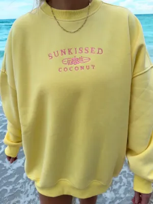 Sunkissedcoconut Yellow Embroider Sweatshirt