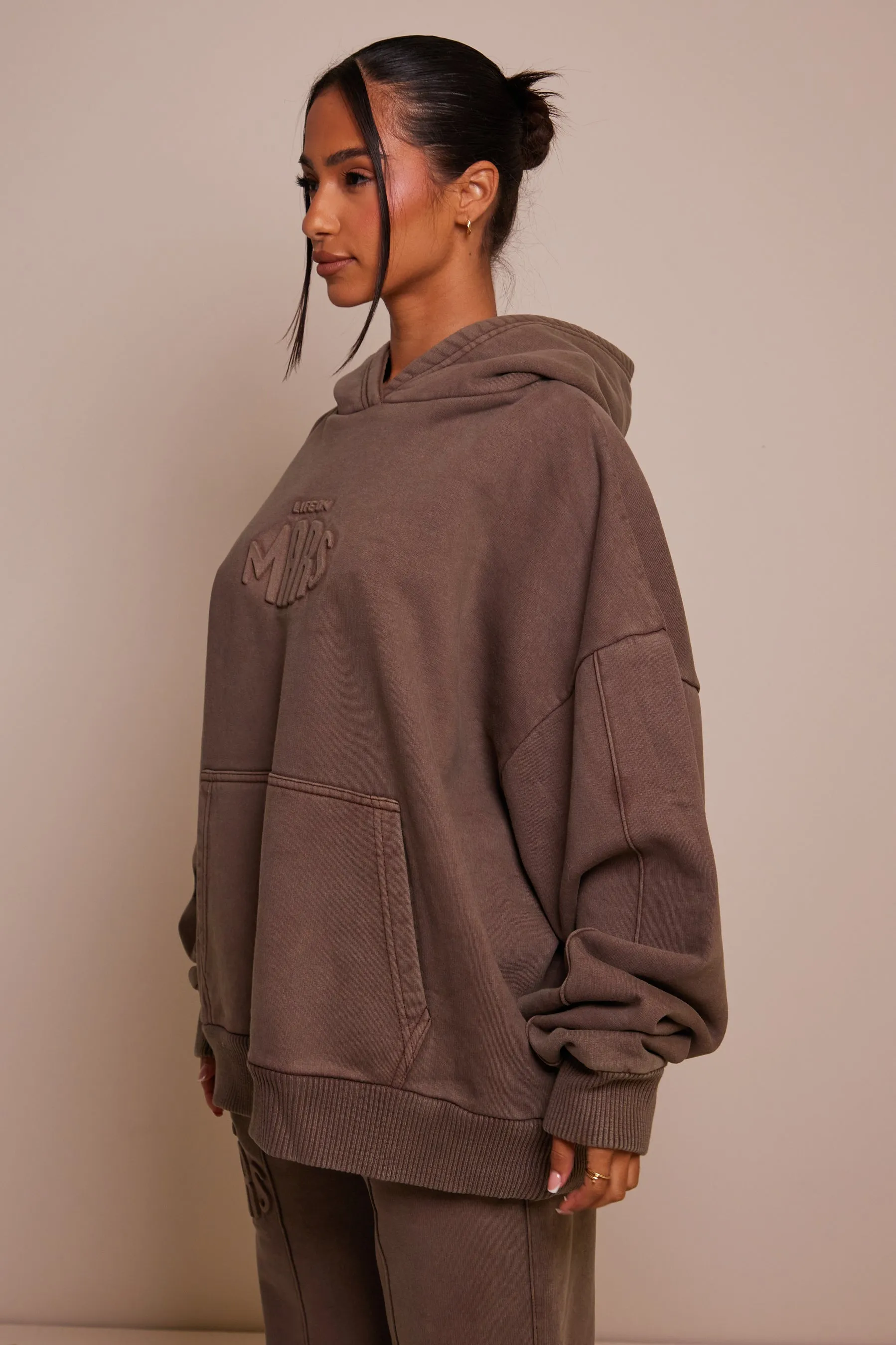 The Embossed Hoodie - Chocolate Brown