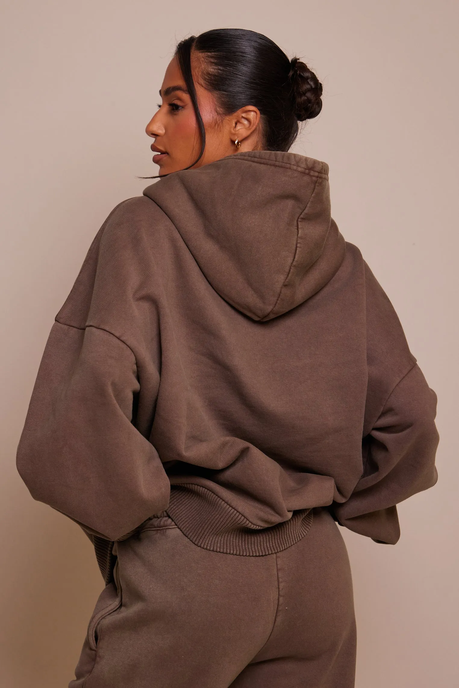 The Embossed Hoodie - Chocolate Brown