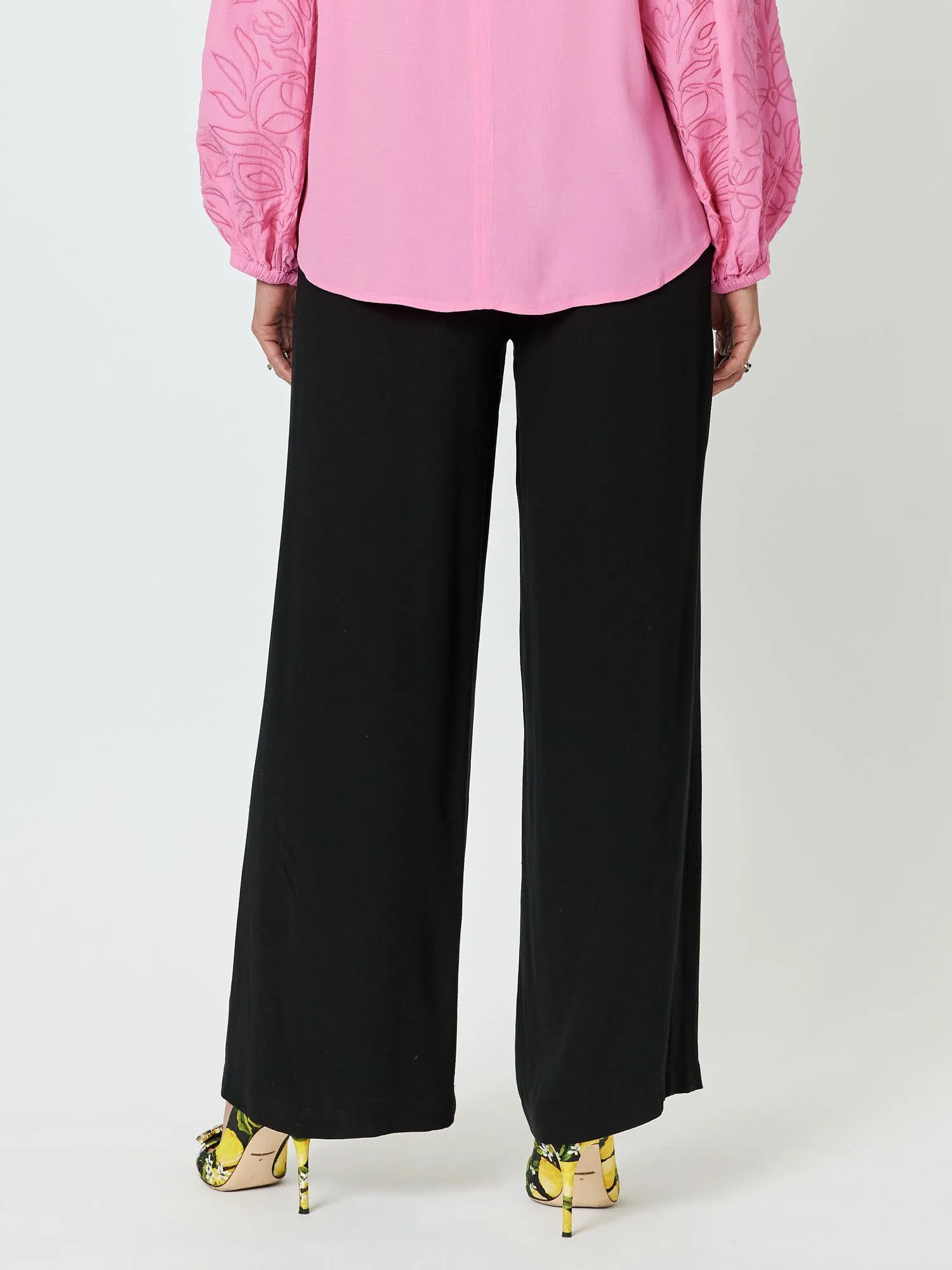 Tuxedo Wide Leg Pant - Black